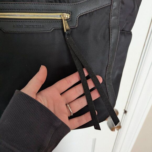 Aimee Kestenberg | Black Nylon Travel Tote Bag with Gold Hardware - Picture 4 of 13